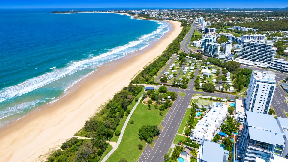 Maroochydore and Cotton Tree from the air